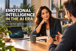 Emotional intelligence in the AI era, shown through a thoughtful human conversation