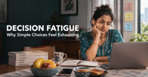 Decision fatigue making simple choices exhausting for an Indian professional at home