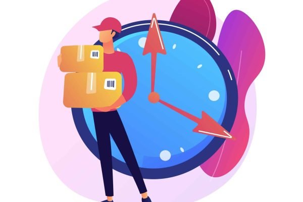 Express courier delivery. Professional postal service, cargo transportation business, gods distribution. Home delivering idea design element. Vector isolated concept metaphor illustration
